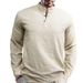 Men's Clothing Spring And Summer Thin Long Sleeved Shirt Casual Inch Clothing Stand Up Collar Polo Shirt Large Size Cotton And Linen Shirt Fat_viptrois.com