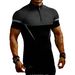 Men's Athletic Half Zip Training Shirt - High Stretch Quick Dry Slim Fit Workout Top With Contrast Color Design_viptrois.com