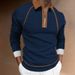 Zipper Stitching Lapel Polo Shirt Men's Long Sleeve T-shirt_viptrois.com
