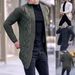 Men's Cable Knit Cardigan Sweater – Long Sleeve Open Front Pullover (S-3XL, Black/Army Green/White) | Acrylic Textured Design For Fall & Winter_viptrois.com