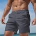 Men's Clothing Casual Shorts Stylish Cotton Blend Shorts Retro American Style Solid Color Comfortable Fit ( White, Gray, Light Gray, Red, Navy Blue)_viptrois.com