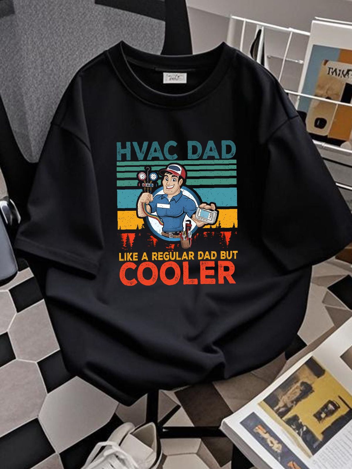 Vintage Retro HVAC Dad Happy Father's Day HVAC Tec Baseball Cap Snapback Caps Knitted Hat Soft Slightly Comfortable Streetwear Designer Clothes_viptrois.com