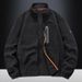 Men's Polar Fleece Jacket – Stand Collar Winter Warmth | Multi-Pocket Design | Dark Gray/Black/Royal Blue/Khaki | M-XXXXL_viptrois.com