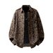 Autumn New Three-dimensional White Background Leopard Print Shirt In Large Size, Casual And Fashionable Temperament, Loose Long Sleeved Shirt_viptrois.com