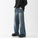 "Men's Vintage Loose Fit Jeans Retro Washed Denim, Straight Leg, Mud Dye, Distressed Style (90s Grunge, Unisex Appeal)"_viptrois.com