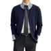 Pure American Style Autumn Winter Light New Double Zipper Contrast Color Slim Fit Knitted Sweater Jacket Trendy Brand_viptrois.com
