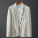 1 2023 Summer Solid Color Linen Men's Spring Youh Slim Fi Fashion Casual Thin Comforable Breahable Single Blazer_viptrois.com