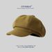 New Autumn And Winter Wool Octagonal Hat For Women Korean Style All Match Beret Suitable For Big Face To Show Small Face Big Hat Top Newsboy Hat_viptrois.com