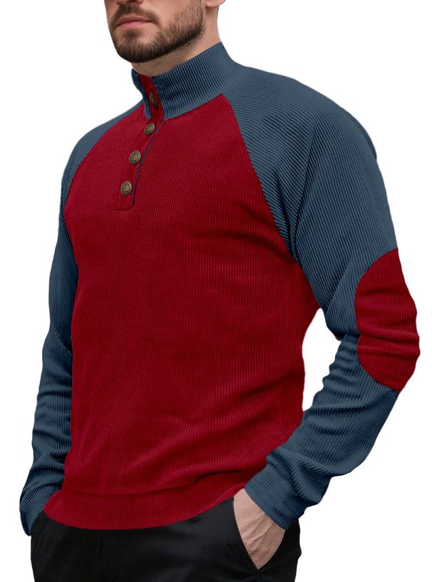 The New Men's Outdoor Sleeved Casual Stand-up Collar Loose Corduroy Long-sleeved Sweatshirt Of The 2025 European Code Spring And Autumn Collection_viptrois.com
