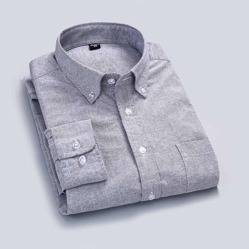 Men's Slim Fit Oxford Cotton Dress Shirt - Breathable & Wrinkle-Resistant Long Sleeve Shirt For Business Casual & Everyday Wear_viptrois.com