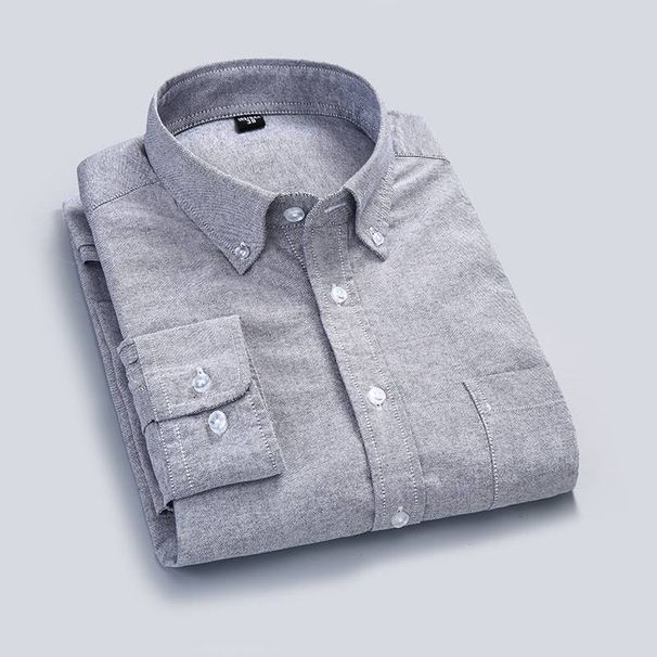 Men's Slim Fit Oxford Cotton Dress Shirt - Breathable & Wrinkle-Resistant Long Sleeve Shirt For Business Casual & Everyday Wear_viptrois.com