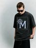 Vintage Washed Letter M Compass Frame Graphic 230g Cotton T-Shirt Men's Casual Streetwear Tee_viptrois.com