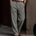Men's High-Waisted Corduroy Dress Pants Casual Business Trousers Straight Leg British Style Wrinkle Free_viptrois.com