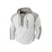 New Cross-border European, American, Asian Men's Drawstring Hooded With Waffle Pattern And Color Block Design, Versatile_viptrois.com