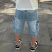 Men's Clothing Denim Loose Shorts Street Fashion Ins Workwear Denim Straight Five Point_viptrois.com