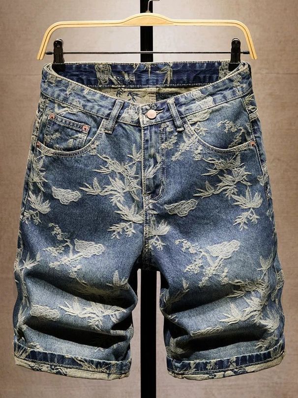 Men's Clothing New Trendy Brand Embroidery Loose Shorts Summer Thin 5 Point Shorts_viptrois.com