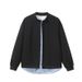 "CleanFit Baseball Jacket – Unisex Oversized Zip-Up Sweater For Streetwear & Couple Outfits (M-3XL, Black/Gray)"_viptrois.com