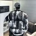 Men's Clothing Winter black and white contrast tie dye gradient retro plush jacket coat trendy fashion warm fur coat men_viptrois.com