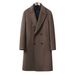 Men's Premium Wool Overcoat - British Style Double-Breasted Knee-Length Trench Coat (M-4XL, Black/Taupe)_viptrois.com