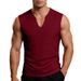 Men's V Neck Casual Vest Quick Drying Breathable Loose Fitting For Vacation Sports Fitness Training American Style_viptrois.com