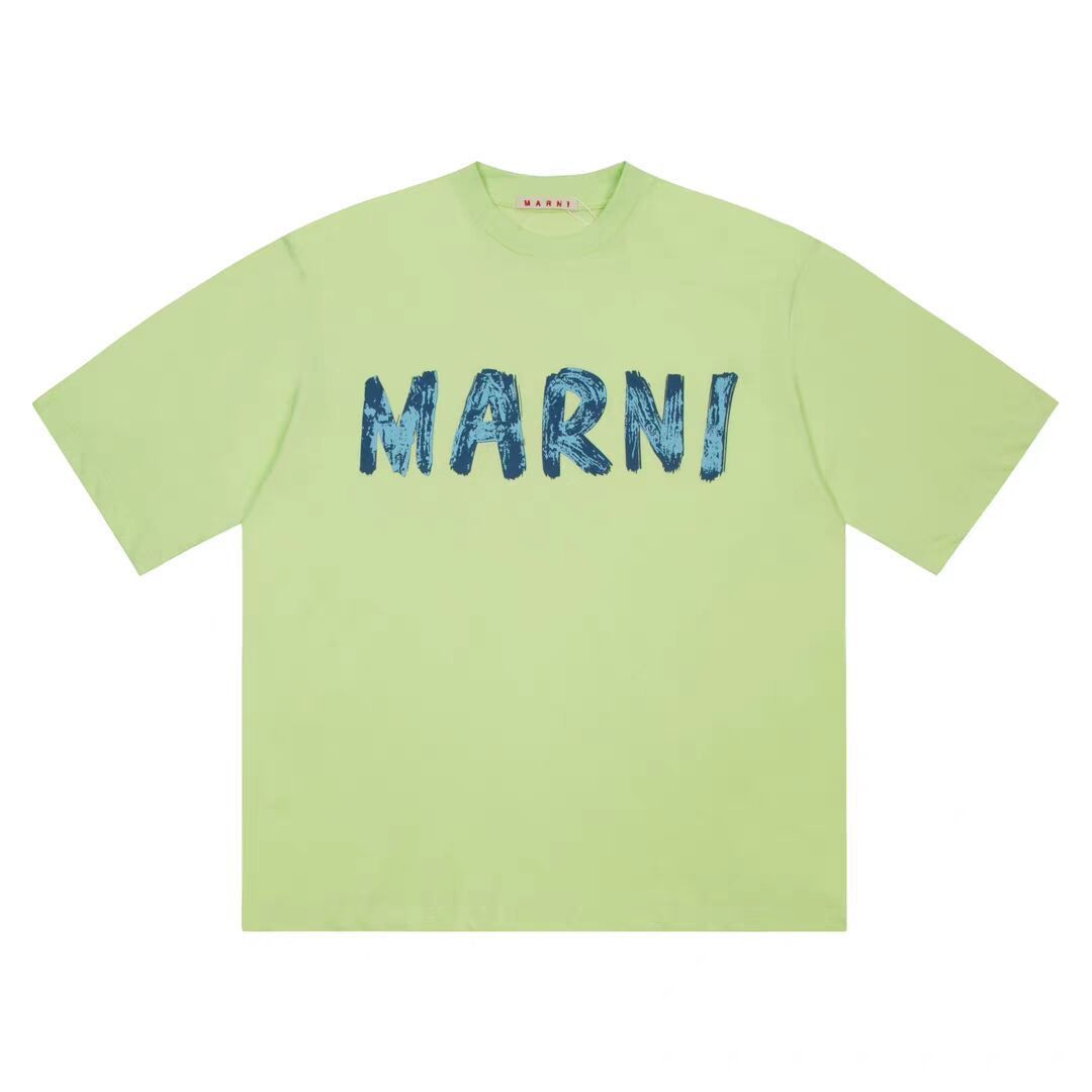 MARNI 22 Spring/Summer New Classic Letter Round Neck Loose Top Short Sleeve T-shirt_viptrois.com