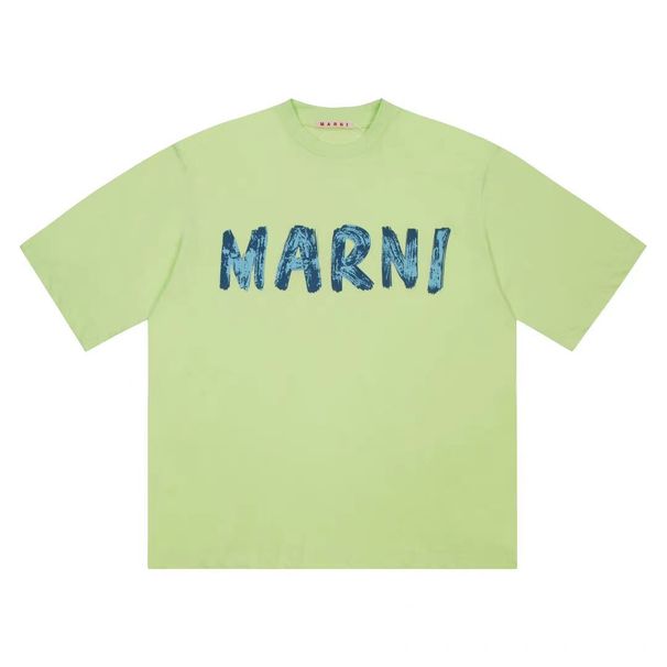 MARNI 22 Spring/Summer New Classic Letter Round Neck Loose Top Short Sleeve T-shirt_viptrois.com