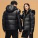 2025 New Goose Down Short Coat Matte Non Washable Thick Cotton Coat High End Trendy Black Gold Coat_viptrois.com
