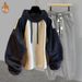 Men's Clothing Fashion Brand Plus Velvet Thickened Pleated Raglan Sleeves Hooded Sweatshirt Suit Men's Design Warm Set_viptrois.com