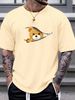 Men's Fashion Short-sleeved T-shirts Summer Slim-fit Pure Cotton Printed T-shirts Trendy Casual Versatile Tops_viptrois.com