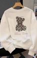 Unisex Heavyweight Sweatshirt – Premium Fleece-Lined Pullover, Oversized Fit, Soft Velvet & Cotton Blend (Black/White, S-5XL)_viptrois.com