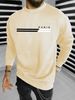 Men's Loose Casual Fashionable Classic Paris Letter Pattern Printed Round Neck Long Sleeved Sportswear For Autumn And Winter_viptrois.com