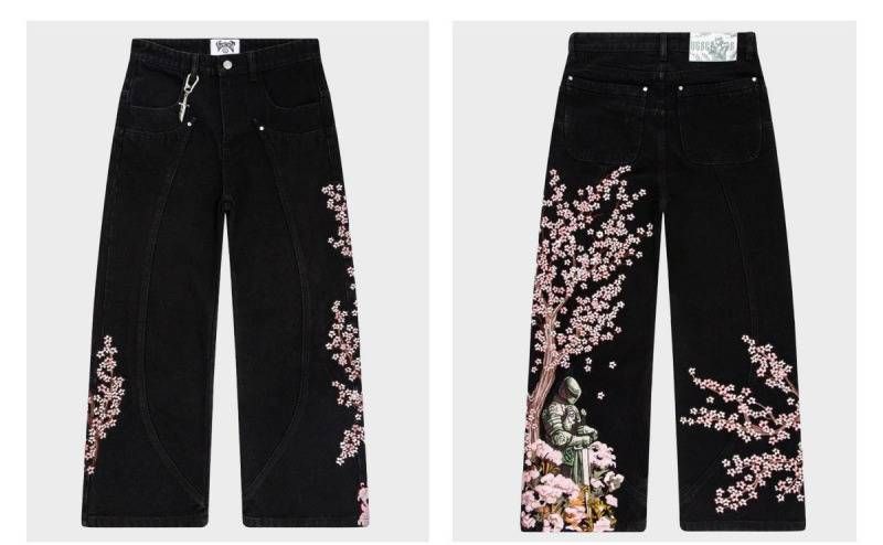 Popular Men's And Women's Faux Leather Jeans Wide Letter 3D Print Retro Hip Hop Style Trending_viptrois.com