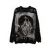 2026 Autumn And Winter Goth Loose Long-sleeved Sweater Subculture Dark Crew Neck Men And Women Couple Knitted Sweater Punk Sweater_viptrois.com
