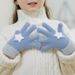 Kids' gloves Children's autumn and winter warm gloves schoolgirl half-finger writing cartoon cold-proof gloves_viptrois.com