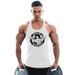 Men's Clothing Sports Exercise Leisure Printed LOGO Quick Dry Breathable Split Cotton Fitness Vest_viptrois.com