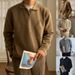 Men's Inspired Polo Knit Sweater – Breathable Button-Down Collar Pullover (Black/Beige/Grey/Brown)_viptrois.com