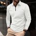 Men's Clothing Waffle Solid Color Zipper Long Sleeved Shirt_viptrois.com