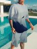 Men's Clothing Men's 3D Printing Loose And Comfortable Short Sleeved Suit_viptrois.com
