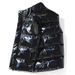Men's Quilted Puffer Vest – Lightweight Winter Layering Piece With Glossy Finish, Breathable Polyester Fill (S-5XL, Black/Grey/White, Side Pockets)_viptrois.com
