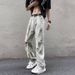 Men's Clothing Spring And Summer Ripped Raw Edge Washed Jeans High Street Fashion Hiphop Slim Straight Pants_viptrois.com