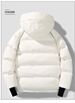 Unisex Retro Puffer Jacket – Oversized Hooded Winter Coat With Quilted Polyester Fill (Black/White)_viptrois.com
