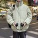 Unisex Stand Collar Puffer Jacket Winter Warm Oversized Thickened Coat Fleece Lined Zip Up Outerwear For Plus Size Men & Women_viptrois.com