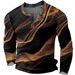Men's Long-Sleeve Polo Shirt With Striped Digital Print – Breathable Waffle Fabric, Comfort Fit For Casual & Everyday Wear (S-6XL, Multiple Colors)_viptrois.com