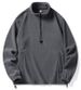 Men's Fleece Stand Collar Pullover – Anti-Pill Brushed Polyester Jacket (M-5XL, Minimalist Japanese Streetwear)_viptrois.com