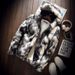 Men's Clothing Men's Faux Fur Winter Coat With Hood – Luxurious Faux Mink Style, Long Tailored Fit, Horn Button Closure (Black, S-XXXL)_viptrois.com