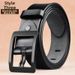 Men's Genuine Leather Belt – Business Classic Pin Buckle Strap (Full-Grain Cowhide)_viptrois.com