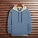 Men's Sweater Casual Hooded Loose Fake Two-piece Top_viptrois.com