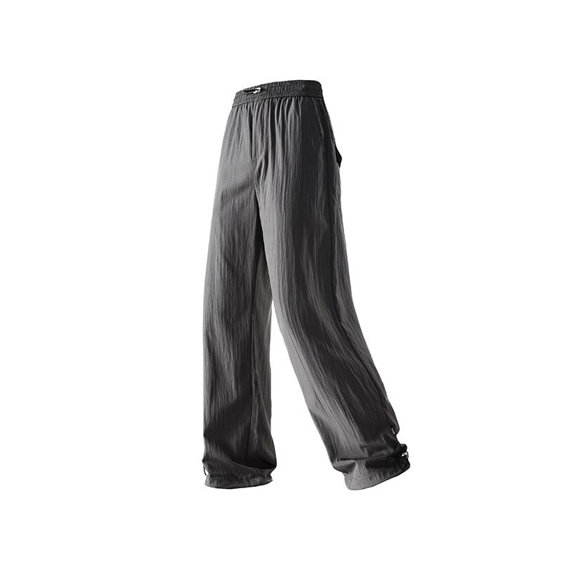 Men's Clothing Ice Silk Light Drape Casual Pants Summer Outdoor Quick Drying Thin Drawstring Ankle Trousers Men_viptrois.com
