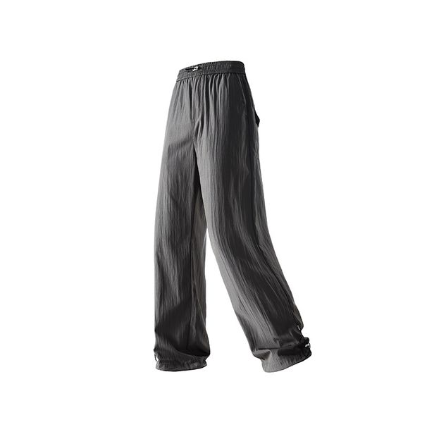 Men's Clothing Ice Silk Light Drape Casual Pants Summer Outdoor Quick Drying Thin Drawstring Ankle Trousers Men_viptrois.com