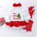 Christmas Baby Snowflake Long Sleeve Romper Set For Girls 0-24 Months, Soft Cotton Infant Dress, Holiday Outfit (Santa, Reindeer, Snowman Designs)_viptrois.com